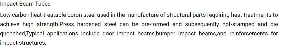 CBIES AUTOMOTIVE IMPACT BEAM DESCRIPTION